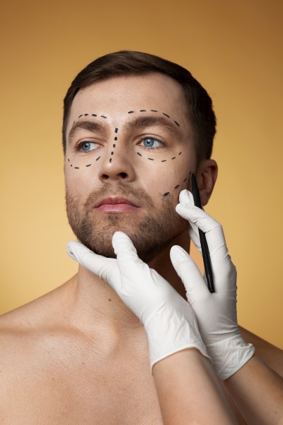 portrait man receiving enhancements tweakments through help cosmetic procedures 1